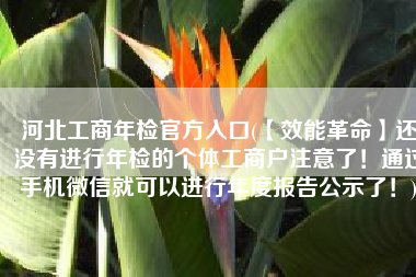 河北工商年检官方入口(【效能革命】还没有进行年检的个体工商户注意了！通过手机微信就可以进行年度报告公示了！)