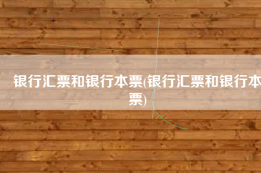 银行汇票和银行本票(银行汇票和银行本票)