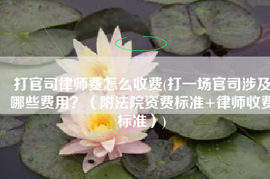 打官司律师费怎么收费(打一场官司涉及哪些费用？（附法院资费标准+律师收费标准）)