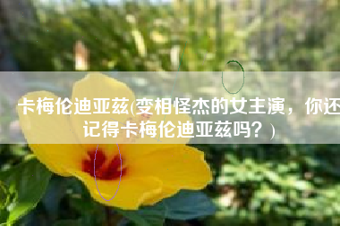 卡梅伦迪亚兹(变相怪杰的女主演，你还记得卡梅伦迪亚兹吗？)