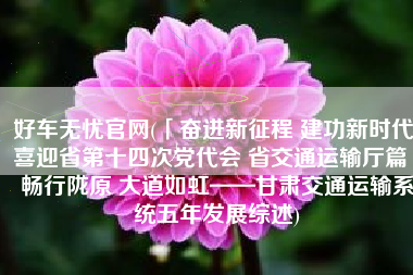 好车无忧官网(「奋进新征程 建功新时代 喜迎省第十四次党代会 省交通运输厅篇」畅行陇原 大道如虹——甘肃交通运输系统五年发展综述)
