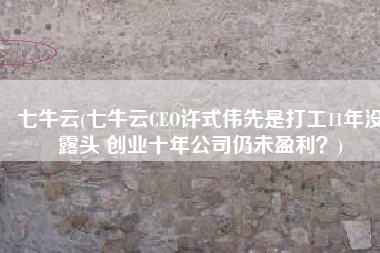 七牛云(七牛云CEO许式伟先是打工11年没露头 创业十年公司仍未盈利？)