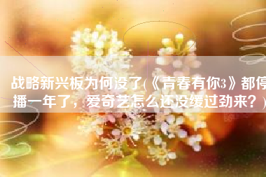 战略新兴板为何没了(《青春有你3》都停播一年了，爱奇艺怎么还没缓过劲来？)