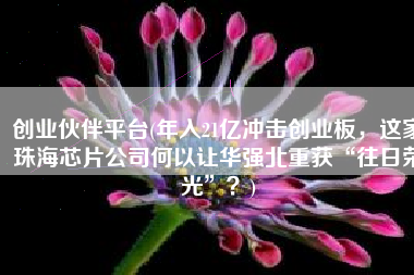 创业伙伴平台(年入21亿冲击创业板，这家珠海芯片公司何以让华强北重获“往日荣光”？)