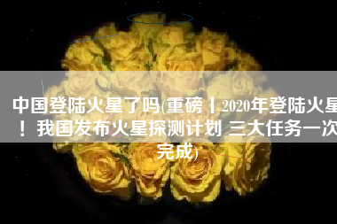 中国登陆火星了吗(重磅丨2020年登陆火星！我国发布火星探测计划 三大任务一次完成)