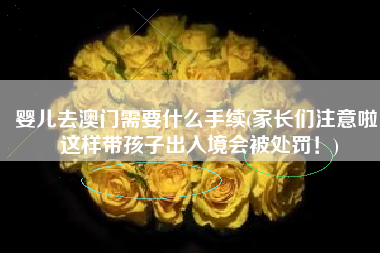 婴儿去澳门需要什么手续(家长们注意啦！这样带孩子出入境会被处罚！)