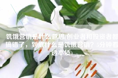 饥饿营销是什么意思(创业者和投资者都搞错了，到底什么是饥饿营销？5分钟看透本质)