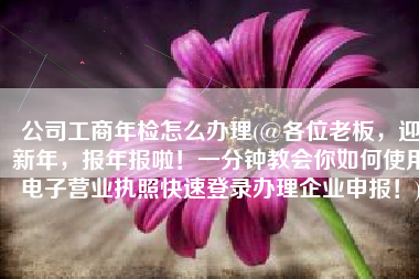 公司工商年检怎么办理(@各位老板，迎新年，报年报啦！一分钟教会你如何使用电子营业执照快速登录办理企业申报！)