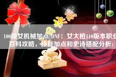 100级女机械加点(DNF：女大枪110版本职业百科攻略，技能加点和史诗搭配分析)