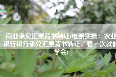商业承兑汇票背书转让(电票实操：农业银行银行承兑汇票背书转让，看一次就能学会)