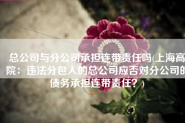 总公司与分公司承担连带责任吗(上海高院：违法分包人的总公司应否对分公司的债务承担连带责任？)