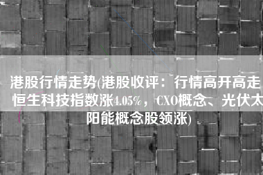 港股行情走势(港股收评：行情高开高走，恒生科技指数涨4.05%，CXO概念、光伏太阳能概念股领涨)