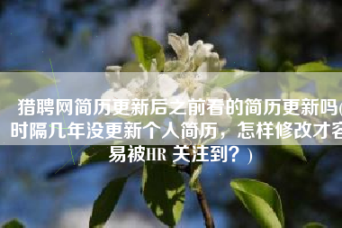 猎聘网简历更新后之前看的简历更新吗(时隔几年没更新个人简历，怎样修改才容易被HR 关注到？)