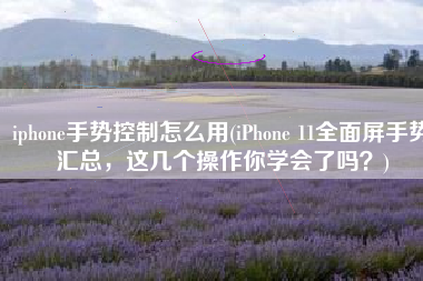 iphone手势控制怎么用(iPhone 11全面屏手势汇总，这几个操作你学会了吗？)