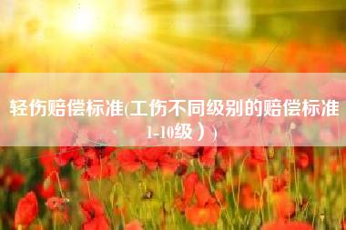 轻伤赔偿标准(工伤不同级别的赔偿标准（1-10级）)