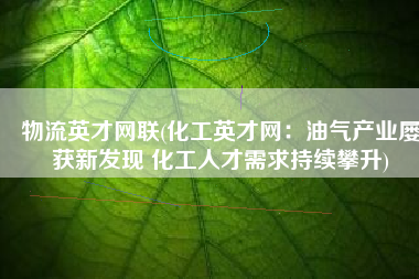 物流英才网联(化工英才网：油气产业屡获新发现 化工人才需求持续攀升)