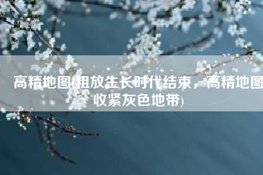 高精地图(粗放生长时代结束，高精地图收紧灰色地带)