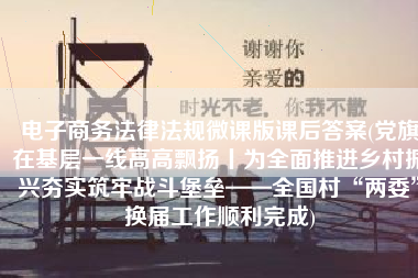 电子商务法律法规微课版课后答案(党旗在基层一线高高飘扬丨为全面推进乡村振兴夯实筑牢战斗堡垒——全国村“两委”换届工作顺利完成)