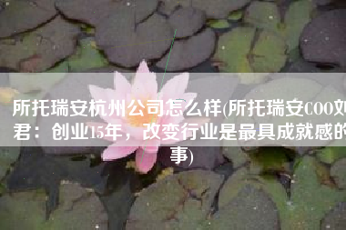 所托瑞安杭州公司怎么样(所托瑞安COO刘君：创业15年，改变行业是最具成就感的事)