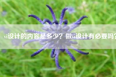 vi设计的内容是多少？做vi设计有必要吗？