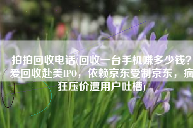 拍拍回收电话(回收一台手机赚多少钱？爱回收赴美IPO，依赖京东受制京东，疯狂压价遭用户吐槽)