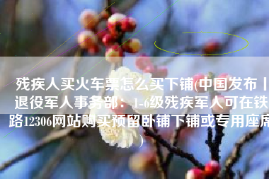 残疾人买火车票怎么买下铺(中国发布丨退役军人事务部：1-6级残疾军人可在铁路12306网站购买预留卧铺下铺或专用座席)