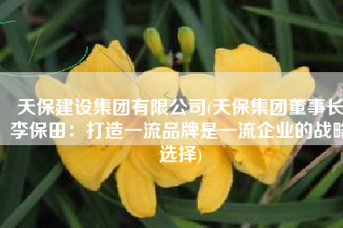 天保建设集团有限公司(天保集团董事长李保田：打造一流品牌是一流企业的战略选择)