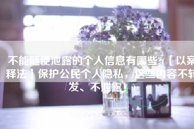 不能随便泄露的个人信息有哪些?(【以案释法】保护公民个人隐私，这些内容不转发、不泄露！)