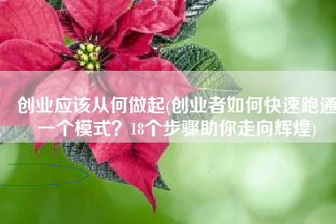 创业应该从何做起(创业者如何快速跑通一个模式？18个步骤助你走向辉煌)