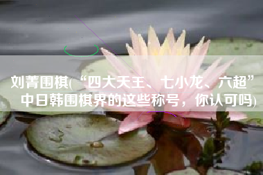 刘菁围棋(“四大天王、七小龙、六超”，中日韩围棋界的这些称号，你认可吗)