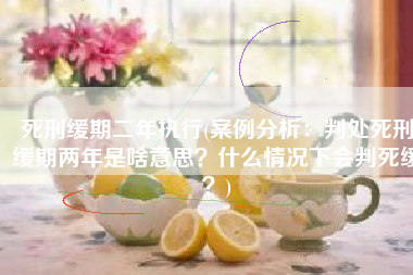 死刑缓期二年执行(案例分析：判处死刑缓期两年是啥意思？什么情况下会判死缓？)