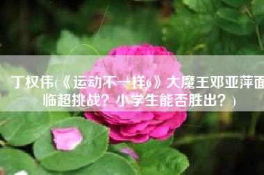 丁权伟(《运动不一样6》大魔王邓亚萍面临超挑战？小学生能否胜出？)