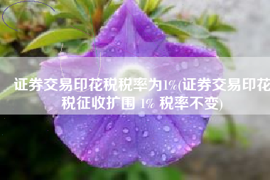 证券交易印花税税率为1%(证券交易印花税征收扩围 1% 税率不变)