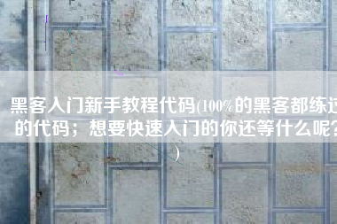 黑客入门新手教程代码(100%的黑客都练过的代码；想要快速入门的你还等什么呢？)