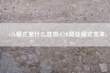 c2b模式是什么意思(C2B商业模式变革)