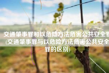 交通肇事罪和以危险方法危害公共安全罪(交通肇事罪与以危险方法危害公共安全罪的区别)