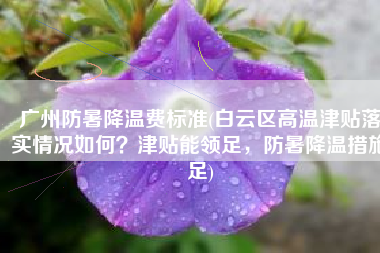 广州防暑降温费标准(白云区高温津贴落实情况如何？津贴能领足，防暑降温措施足)