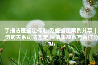 手指法医鉴定标准(乾盛鉴定案例分享 | 伤病关系司法鉴定 厘清事故双方责任分担)