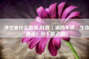净空是什么意思(科普 | 消防车道，生命通道！你不能占用!)