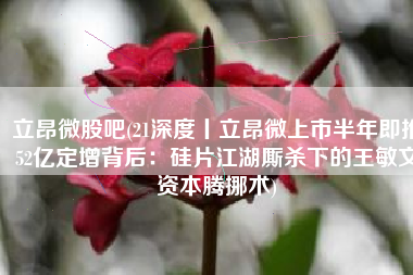 立昂微股吧(21深度丨立昂微上市半年即推52亿定增背后：硅片江湖厮杀下的王敏文资本腾挪术)