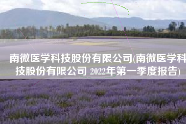 南微医学科技股份有限公司(南微医学科技股份有限公司 2022年第一季度报告)
