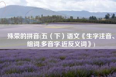殊荣的拼音(五（下）语文《生字注音、组词.多音字.近反义词》)