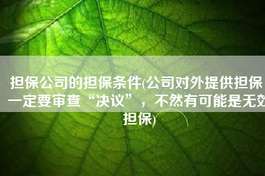 担保公司的担保条件(公司对外提供担保，一定要审查“决议”，不然有可能是无效担保)