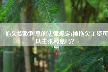 拖欠货款利息的法律规定(被拖欠工资可以主张利息吗？)