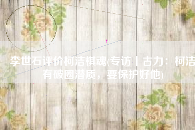 李世石评价柯洁棋魂(专访丨古力：柯洁有破圈潜质，要保护好他)