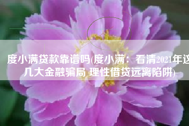 度小满贷款靠谱吗(度小满：看清2021年这几大金融骗局 理性借贷远离陷阱)