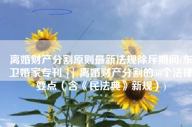 离婚财产分割原则最新法规除斥期间(东卫婚家专刊 || 离婚财产分割的50个法律要点（含《民法典》新规）)
