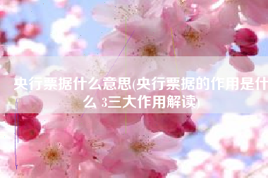 央行票据什么意思(央行票据的作用是什么 3三大作用解读)