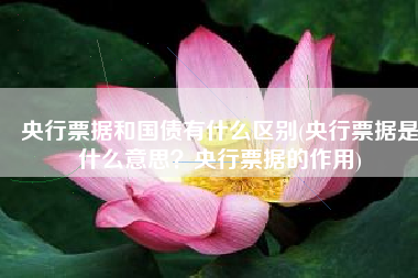 央行票据和国债有什么区别(央行票据是什么意思？央行票据的作用)