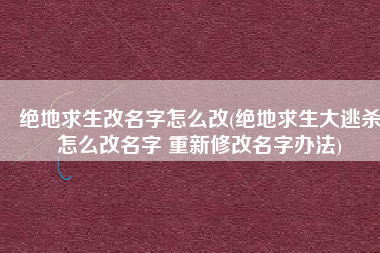 绝地求生改名字怎么改(绝地求生大逃杀怎么改名字 重新修改名字办法)